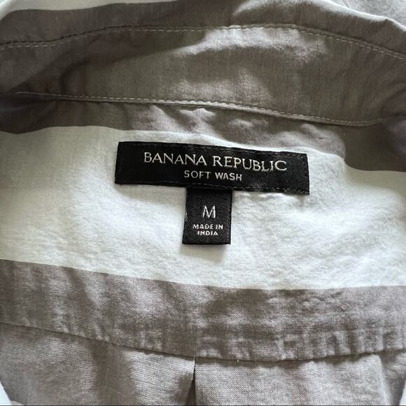 Banana Republic Soft Wash Striped Boyfriend Button Down Shirt - Picture 8 of 8